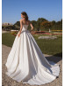 Beaded Strapless Ivory Satin Classic Wedding Dress